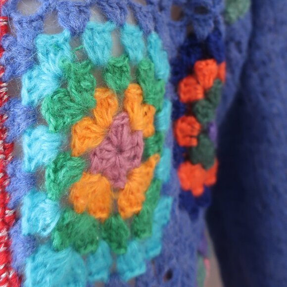 NWT Womens Tina Demel 79 Multicolor Crochet Stella Duster Cardigan Sweater OS - Picture 8 of 13